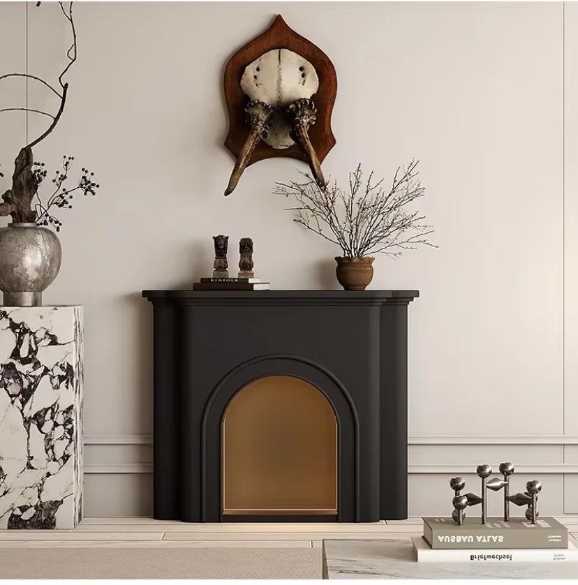 French with Lamp Art Simple Fireplace Wall Side Wall Side Decorative Cabinet Living Room Decorative Air Cabinet Simple